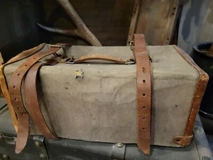 Vintage medical? military? canvas and leather rectangular bag collectable  - Picture 1 of 9