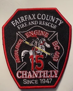 UPDATED CHANTILLY FS415 FAIRFAX COUNTY FRD PATCH NEW FREE SHIPPING - Picture 1 of 1