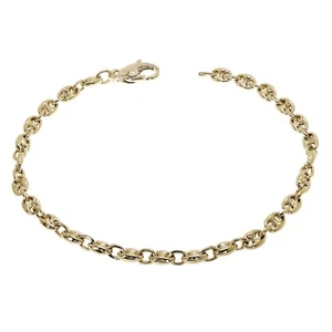 10k Yellow Gold Solid Handmade Puffed Mariner Link Bracelet 8.5" 4.9mm 11.8grams - Picture 1 of 4