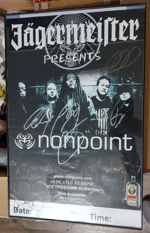 NONPOINT AUTOGRAPHED POSTER SIGNED BY THE ENTIRE BAND 11" x 17" jagermeister Cover