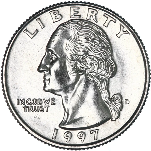 1997 D Washington Quarter BU US Coin Cover