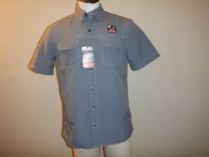 NWT Men's CHAPS Sz M Gray SS BF Shirt PERFORMANCE 50+ SPF EASY DRY MOISTURE WICK - Picture 1 of 6
