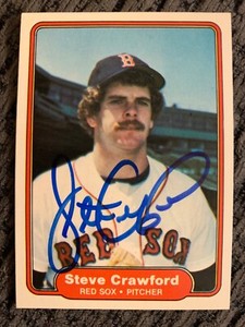 1982 Fleer STEVE CRAWFORD Autographed Baseball Card #291 RED SOX