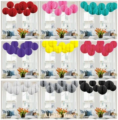 9PCs Mixed Honeycomb Pom Poms Paper Ball Lantern Birthday Wedding Party [HB] - Image 1 of 4