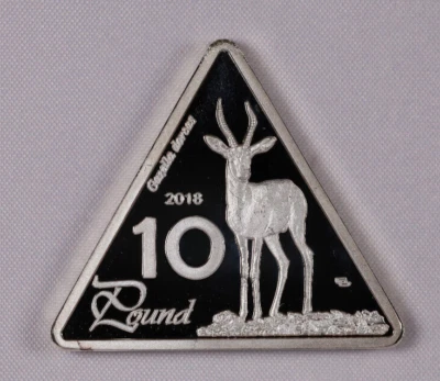 2018 Hala'ib 10 Pounds Independenty Territory Silver Plated Dorcas Gazelle Coin - Image 1 of 2