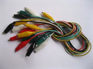 20 sets (100 pcs) 27mm Alligator Test Clip Lead 5 colors 50cm Long Small Size - Picture 1 of 2