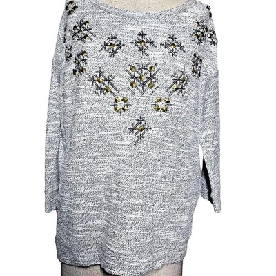 Sudadera gris adornada con bolsillos talla pequeña  Foto 1 de 3