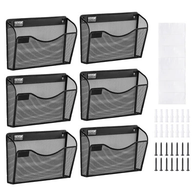 Uimoso File Wall Rack Mesh Wall File Holder 6-Piece 1 Pocket for Office & School - Image 1 of 4