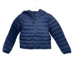 J. Crew Crewcuts Kids Size L 10-11 Lightweight packable puffer jacket Blue NWOT - Picture 1 of 5