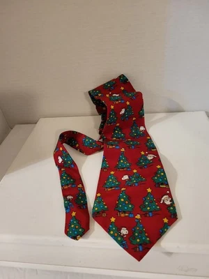 Corbata de Navidad vintage United Features Syndicate Peanuts, 100 % seda hecha en EE. UU. Foto 1 de 4