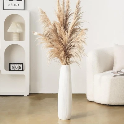 Ceramic Big White Floor Vase, Tall Floor Vase, Large Decorative Flower Vases ... - Image 1 of 4
