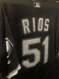 MAGLIA CHICAGO WHITE SOX ALEX RIOS nera #51 GIOCO INDOSSATO taglia 48 baseball MLB - Foto 1 di 3