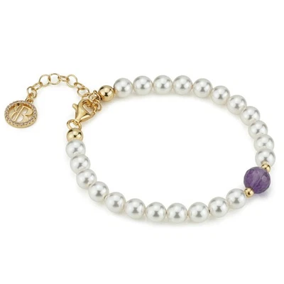 Bracciale da donna Bottega Boccadamo Argento dorato perle e ametista BBR142DV - Immagine 1 di 3