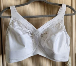 Glamorise Bra Size 44DD White Magic Lift Full Figure Wireless Minimizer 1003 - Picture 1 of 8