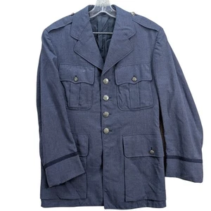 Vintage Airforce US Military Blazer Jacket Dress Uniform Navy Blue Classic 60's - Picture 1 of 9