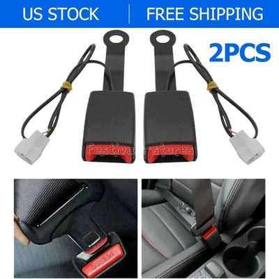 2 Front Driver Safety Seat belt Buckle Plug Connector Warning Cable Camlock Duty - Image 1 of 4