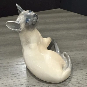 Statuina gatto siamese vintage Royal Copenhagen # 2862 seduto ~ Danimarca - Foto 1 di 8