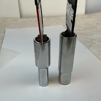 Craftsman 2pc,  1/2in. & 3/8in,  1/2 Drive 12pt Deep SAE Sockets - NWT - RED - Image 1 of 4