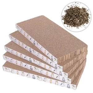 2x 5x Cat Scratch Pad Cat Scratcher Cardboard with Catnip Reversible Recyclable - Picture 1 of 10