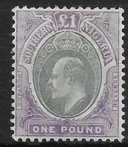 SOUTHERN NIGERIA SG32 1906 £1 GREEN & VIOLET MTD MINT (r) - Picture 1 of 1