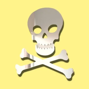 Skull and Crossbones Shaped Acrylic Mirrors - Various Sizes - Picture 1 of 1