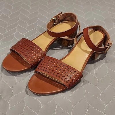 J. Sandalia Crew con correa al tobillo marrón para mujer 8 espiga horizontal Foto 1 de 4