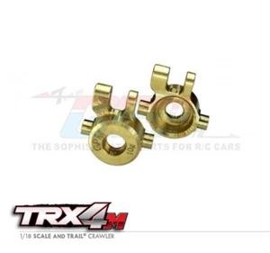 GPM TRX4M021X BRASS FRONT STEERING BLOCKS FOR TRAXXAS RC 1/18 4WD TRX-4M CRAWLER - Picture 1 of 4