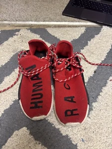 Adidas Jungen Jugend Größe 5 Human Race rot & schwarz sportliche Laufschuhe - Bild 1 von 6