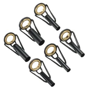 3.0-6.5mm Fishing Rod Tip Repair Kit, 6pcs Stainless Steel Ring Guide, Golden - Picture 1 of 6