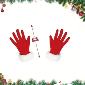 Christmas Shawl & Gloves Xmas Velvet Shawl Adult Children Christmas Clothing USA - Picture 1 of 23