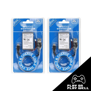2x 2000mAh Rechargeable Battery & USB Cable for Sony Playstation PS4 Controller