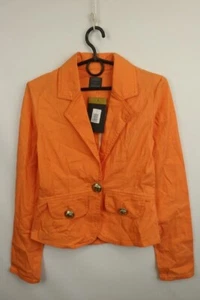Versace Jeans Couture Orange Collared Notch Lapel Long Sleeves Cropped Jacket S - Picture 1 of 20