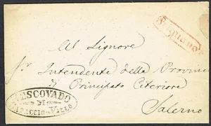 Italy c.1840 Kingdom of Two Sicilies Prignano-Salerno Fine Red PRIGNANO Stamp - Picture 1 of 2