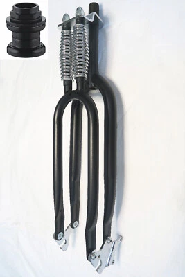 JZSPORTS 26" Dual Spring Disc Fork 1" Threaded Bicycle Cruiser Fork & Headset - Image 1 of 4