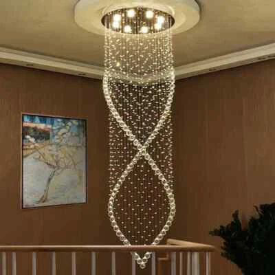 Modern Crystal Chandelier Light Fixture Duplex Stairs LED Crystal Chandelier  - Image 1 of 4