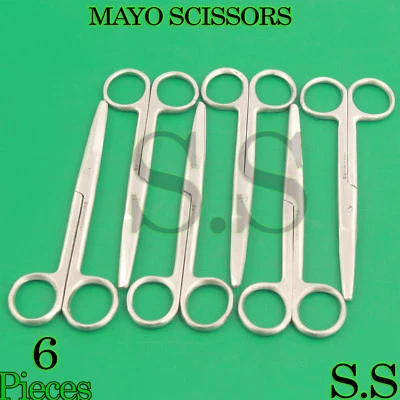 S.S 6 Mayo Scissors 5.5" Straight Surgical Veterinary inst