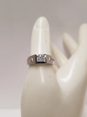 Anillo de sello de plata de ley 925 Moment Wish moissanita (0,50 quilates) 8,5 Foto 1 de 4