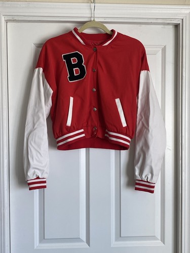 OFF WHITE Giacca da letterman foderata in finta pelle Better Be taglia small rossa off bianca