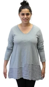 Flax Designs Urban Flax Flow Tee Steel Size Large - Picture 1 of 3