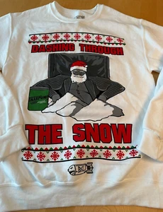 BSL DOM DASHING THROUGH THE SNOW SANTA CHRISTMAS UGLY SWEATER MENS SZ S - Picture 1 of 5