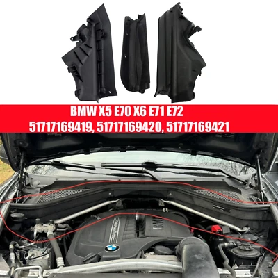Trennwand-Set den oberen Motorraum 51717169419 51717169420 BMW X5 E70 X6 E71 E72 - Bild 1 von 4