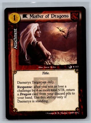 A Game of Thrones CCG Mother of Dragons #113 Rare GOT TCG Ice and Fire Edition - Image 1 of 2