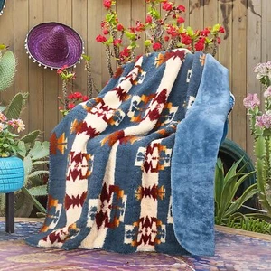 Southwest Throw Blanket Couch or Room Decor Reversible Comfy Fluffy 50x60 in - Picture 1 of 7