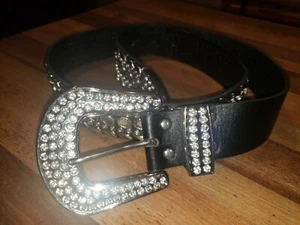Luxury Womens Western Rhinestone Belts Medium 32-36 waist - Picture 1 of 12