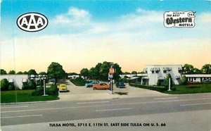TULSA OKLAHOMA TULSA MOTEL HIGHWAY 66 CHROME POSTCARD - Picture 1 of 2