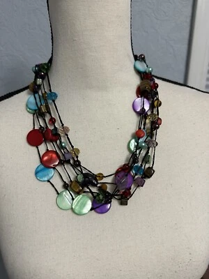 Collar Premier Designs Spectrum Multi Hilo Grueso Colorido Cuentas K14 Foto 1 de 4