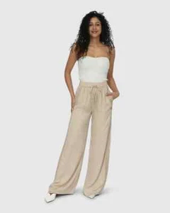 Belle & Bloom Everywhere All At Once Wide Leg Pant - Latte - Size M - Picture 1 of 4