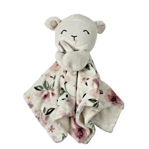 Modern Moments Gerber Lamb 12" Lovey Security Baby Blanket Pink Floral Plush - Picture 1 of 8