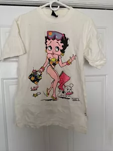 Vintage 90er ? Betty Boop Shirt Strandshirt Änderungen Etikett Grafik doppelseitig LESEN - Bild 1 von 18