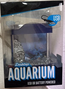 DESKTOP AQUARIUM USB OR BATTERY POWERED  2-TOY FISH INCLUDED SUPER COOL - Picture 1 of 3